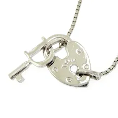 【中古】Christian Dior クリスチャンディオール メタル ハート カデナ&キー ネックレス シルバー 531136 ネックレス