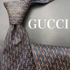【極美品】GUCCI シルク ネクタイ チェーン柄 総柄 イタリア製 GG柄