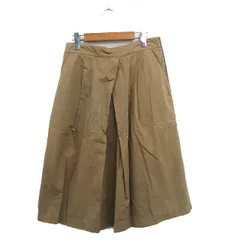 マーガレットハウエル MHL. フレア スカート ロング ギャザー コットン シンプル 3 ブラウン 茶 /KT18