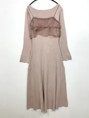 one after another NICE CLAUP ワンアフターアナザーナイスクラップ ビスチェSETニット ワンピース sizeF/ピンク ■■レディース