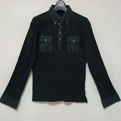 美品BURBERRY BLACK LABEL長袖ポロシャツロンTカットソーブラックサイズ2（M相当）