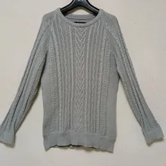 1piu1uguale3 relax nano universeコラボケーブル編みセーターニットコットン65%アクリル35%グレーサイズL