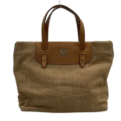 AIGNER(アイグナー) トートバッグ - ブラウン リネン、レザー