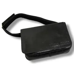 miu miu archive belt leather shoulder bag y2k ミュウミュウ アーカイブ ウエストバッグ ボディバッグ ショルダー レザー ロゴ型押し ブラック