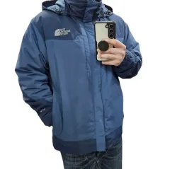 95 M ザノースフェイス ライナー分離 ハイベント ブルー ウィンドブレーカー