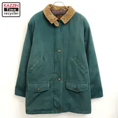 90s vintage Eddie Bauer グースダウン GOOSE DOWN  ダブルジップ 襟コーデュロイ ハンティング ダック ダウンジャケット メンズ 表記Mサイズ