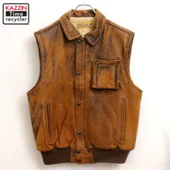 90s vintage 裏地ボア レザー ベスト メンズ 表記Mサイズ