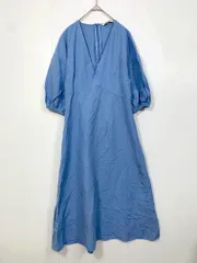 ZARA ザラ Vネック パフスリーブ ワンピース sizeXS/水色 ■◆レディース