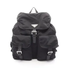 プラダ PRADA リュックサック バックパック VELA ブラック ナイロン サフィアーノレザー トライアングルロゴ バックパック レディース Used A