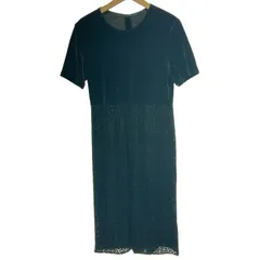 ワンピース　半袖　ロング丈　切替　無地　ヒョウ柄　古着　/7259