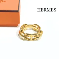 HERMES エルメス シェーヌダンクル ルカデ スカーフリング ゴールド 金
