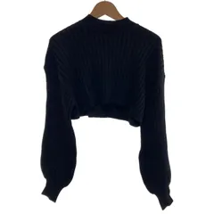 AZUL BY MOUSSY　セーター　長袖　ニット　トップス　モックネック　無地　リブニット　ショート丈　古着　/2403