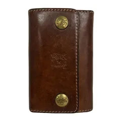 IL BISONTE(イルビゾンテ) キーケース - ブラウン 6連フック/キーリング着脱可 レザー