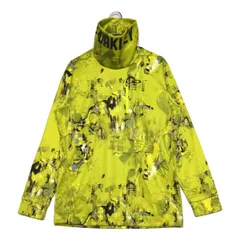中古 メンズ オークリー OAKLEY 長袖シャツ XL 黄 イエロー ハイネック タートル 裏起毛 総柄