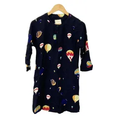 Kate spade(ケイトスペード) ワンピース サイズ2 S レディース美品  - ネイビー×白×マルチ 七分袖/ミニ