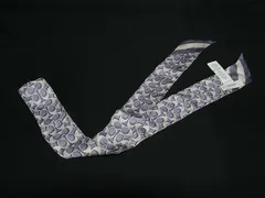 COACH コーチ シグネチャー シルク100% リボンスカーフ レディース パープル系×オフホワイト系 DJ0359