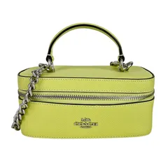 【COACH】コーチ トレインケース クロスボディ CJ520 ミニバッグ ショルダーバッグ レザー ライム グリーン レディース 【中古品】 USED-A 【9356】