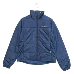 中古 レディース フィラゴルフ FILA GOLF フルジップアウター M 紺 ネイビー 中綿ジャケット 防寒 チェック