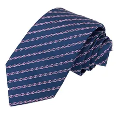 HERMES エルメス ネクタイ シェーヌダンクル ネイビー 未使用 aq12588