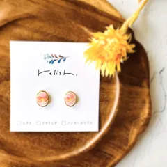 春 お花 淡い 金継ぎ ピアス イヤリング ノンホールピアス 花 春の花 ピンク 赤 レッド ゴールド 金 小ぶり 小さい 陶器 ギフト プレゼント 贈り物 誕生日 バレンタイン クリスマス 記念日