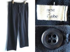 nest Robe ネストローブ 製品染 ウエストドローコード スウェット ワイドパンツ 3 ネイビー 紺 日本製 大きいサイズ 男女着用可