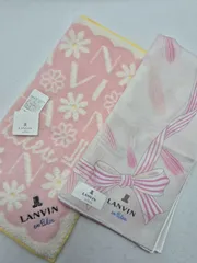 【新品】LANVIN レディースハンカチ & タオルハンカチ セット