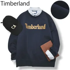 【ビックロゴ】Timberland ティンバーランド スウェットシャツ TFO プリント リニアロゴ クルー スウェット シャツ L ネイビー スポーツミックス メンズ 男性用