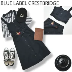 【3WAY】 ブルーレーベル クレストブリッジ BLUE LABEL CRESTBRIDGE ビスチェ ジャンプスカート ワンピース ドレス ネイビー レディース トラッド ♪ 