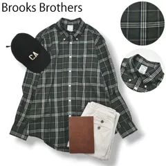 【上質】 マレーシア製 ブルックスブラザーズ Brooks Brothers ノンアイロン ボタンダウン BD チェックシャツ L 緑 x オフ白 x 紺 トラッド カジュアル メンズ 