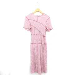 スナイデル SNIDEL SWF0211182 ワンピース チェック ロング チェック メローデザイン 半袖 0 ピンク /TT