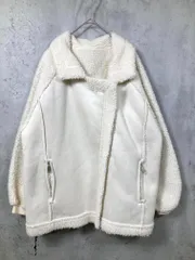 JUNOAH ジュノア フェイクムートンボアライダース ジャケット sizeM/アイボリー ◆■レディース