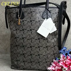 ✨未使用級✨ CELINE セリーヌ 2way トートバッグ ハンドバッグ サルキー 総柄 サルキーチャーム A4収納 大容量 PVCレザー 肩掛け 斜め掛け レディース ブラック 黒色