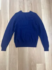 【226434】UNIQLO ユニクロ  ラムクルーネックセーター　長袖ニット　ストレッチ丸首　ウール　ユニセックス　M  ・ 351-450541 ブルー