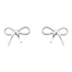 リボン　シルバーピアス　S925刻印【両耳セット】