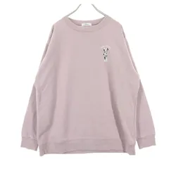 Disney ディズニー 裏フリース キャラクターワッペン 長袖 トレーナー L ピンク系 レディース 古着