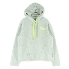 FILA フィラ ロゴ刺繍 長袖 ボア パーカー M グレー レディース 古着