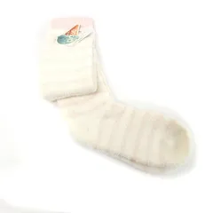 ジェラートピケ gelato pique タグ付き ボーダー ロング ソックス 靴下 もこもこ F ピンク /FT1