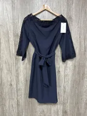 美品 CUI YING スイエイ レースデザイン Iライン ワンピース sizeXXL/紺 ■■ レディース