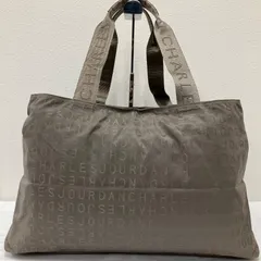 9586　CHARLES JOURDAN　シャルルジョルダン ボストンバッグ　トートバッグ　ハンドバッグ　大容量　旅行　グレー系　グレージュ系　総柄　総ロゴ　肩がけ　斜めがけ　ナイロン　軽量のサムネイル