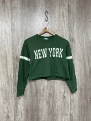 ZARA ザラ ショート丈 フロントデザイン Tシャツ sizeS/緑 ■◇ レディース