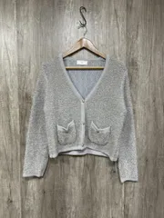 INDEX インデックス ラメ カーディガン sizeM/グレー ◆■ レディース