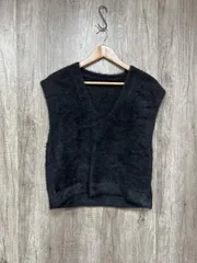 THE SHOP TK ザショップティーケー タケオキクチ シャギー ニット ベスト sizeM/黒 ◆■ メンズのサムネイル