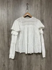 Ungrid アングリッド コットン フリル ブラウス シャツ sizeF/白 ■◇ レディース