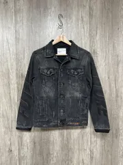 ZARA MAN ザラ マン ダメージ加工 Gジャン デニム ジャケット size38/黒 ◆■ メンズ