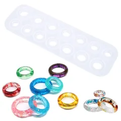 【在庫処分】クリスタルエポキシモールド用7サイズシリコン樹脂リングモールドフィンガーリングイヤリングDIYジュエリークラフト鋳造用ペンダントモールドRuiChyによる製作