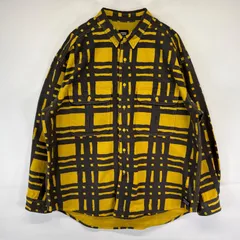 古着 リーバイス Levi's 長袖シャツ ボタンダウン ネルシャツ ワンポイントロゴ 柄 M  イエロー メンズ