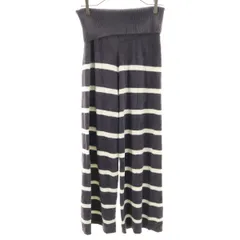 gelato pique ジェラートピケ ボーダー柄 ホットスムーズィー 腹巻 ルームウェアパンツ F チャコールネイビー レディース 古着