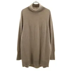 UNIQLO ユニクロ カシミヤ100％ 長袖 3D タートルネック チュニック セーター L ベージュ ニット レディース 古着