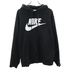 NIKE ナイキ 長袖 スウェットパーカー XL ブラック 裏起毛 メンズ 古着