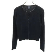 ZARA ザラ 長袖 ラメリブ ニットカーディガン 13-14 ネイビー キッズ 古着